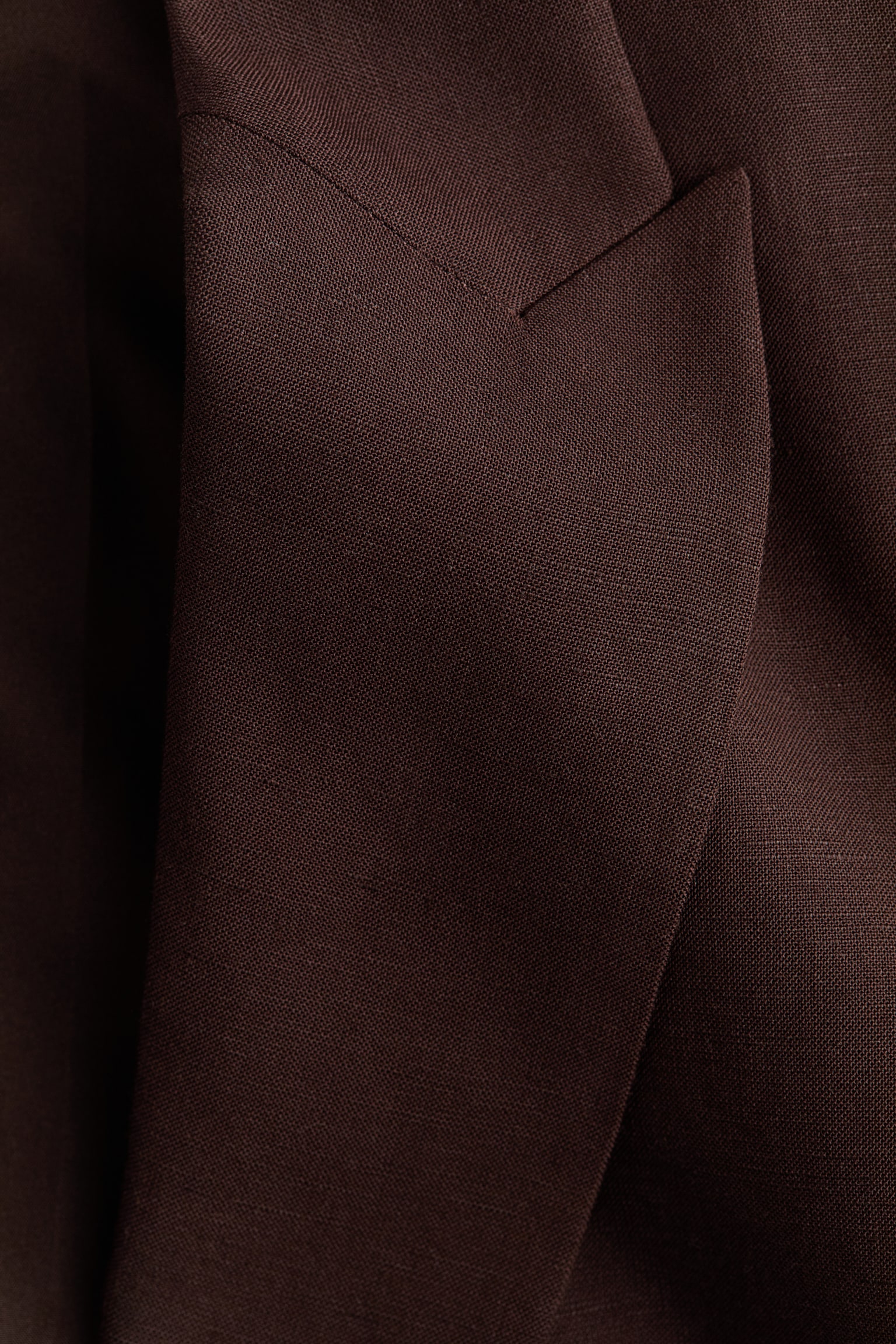 Linen-blend blazer - Dark brown/White/Light beige - 7