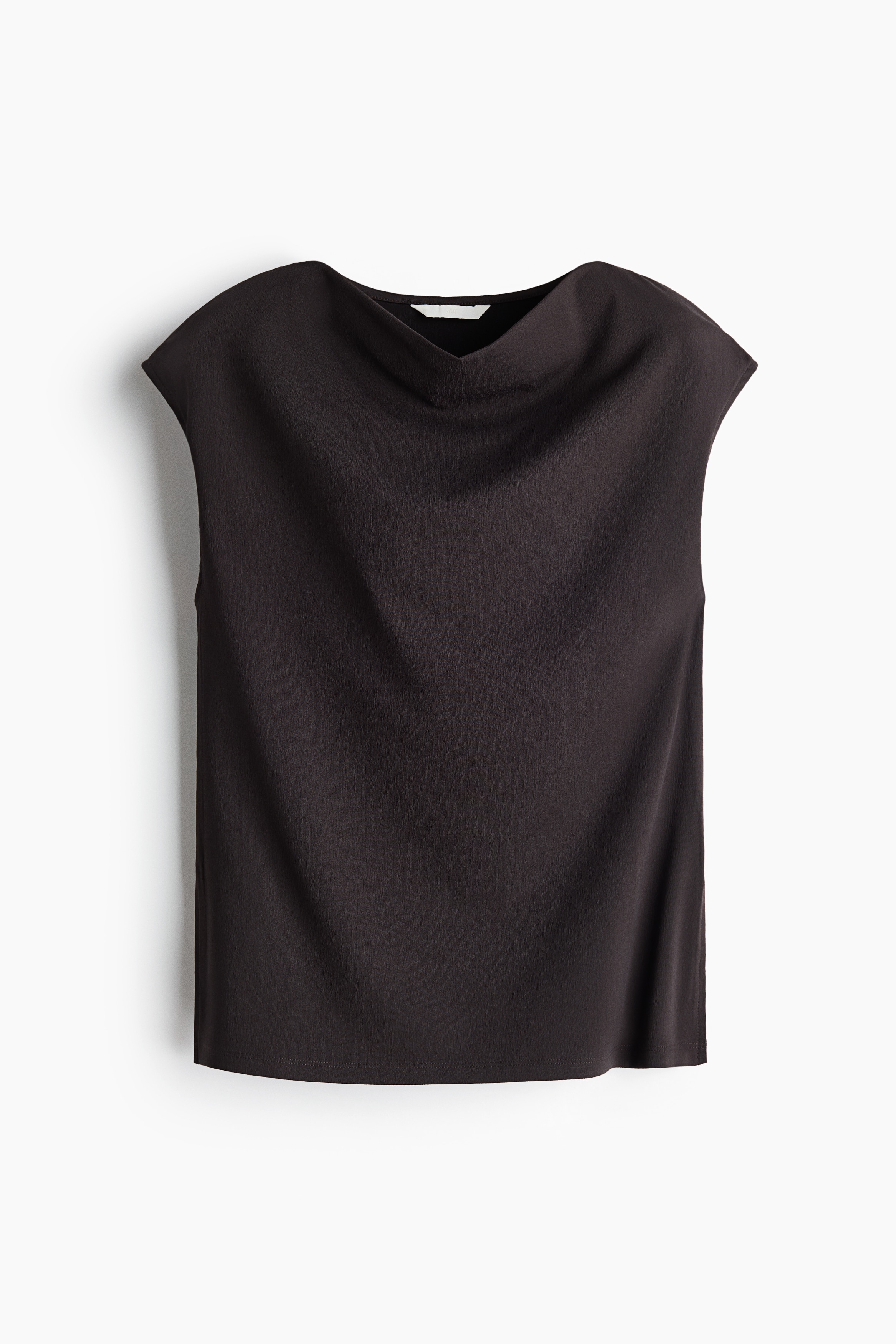 Top en jersey avec encolure bénitier - Marron foncé/Noir/Bleu marine