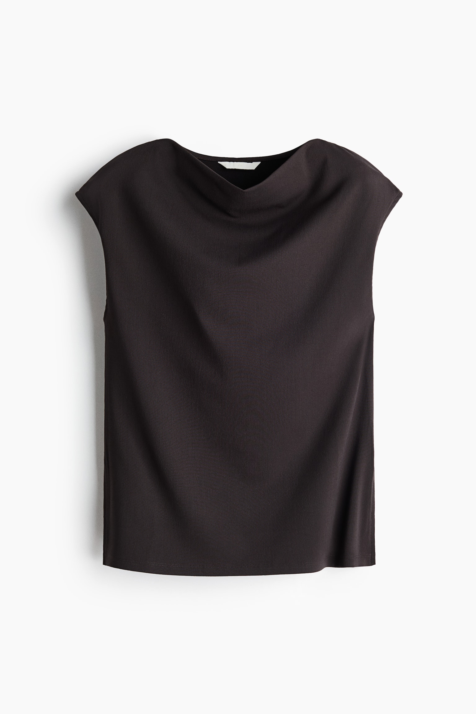 Top de punto con escote drapeado - Marrón oscuro/Azul marino/Negro - 1
