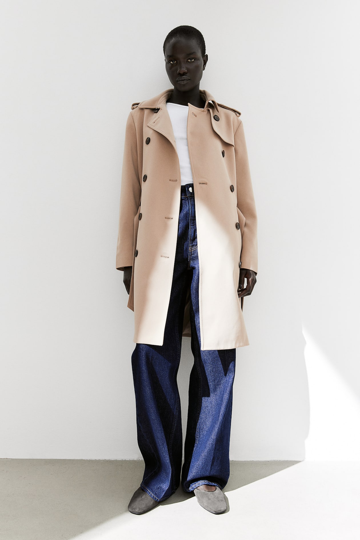 Belted Coat Long Coat H&m Trench Coat Women H&m