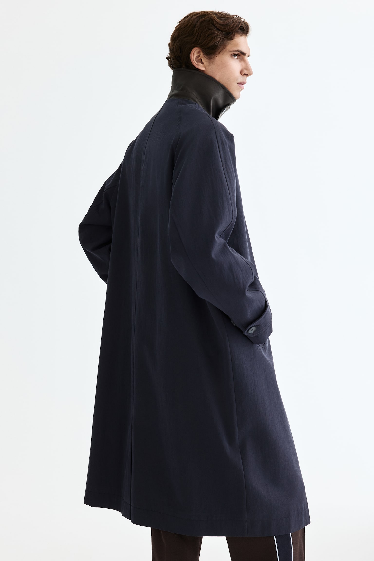 Mac-style coat - Navy blue/Beige - 5