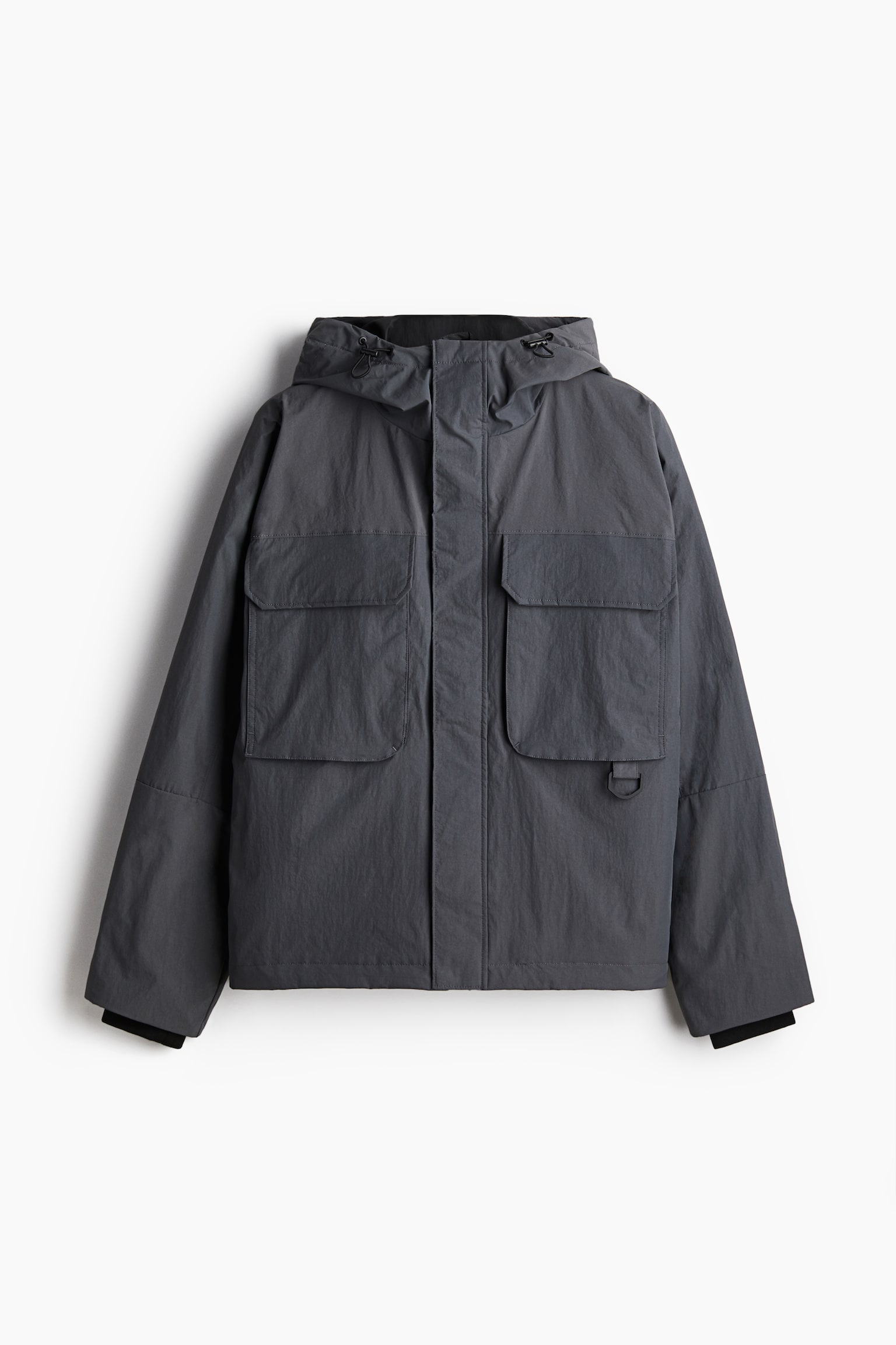 Loose Fit Water-repellent nylon jacket - Dark grey - 2