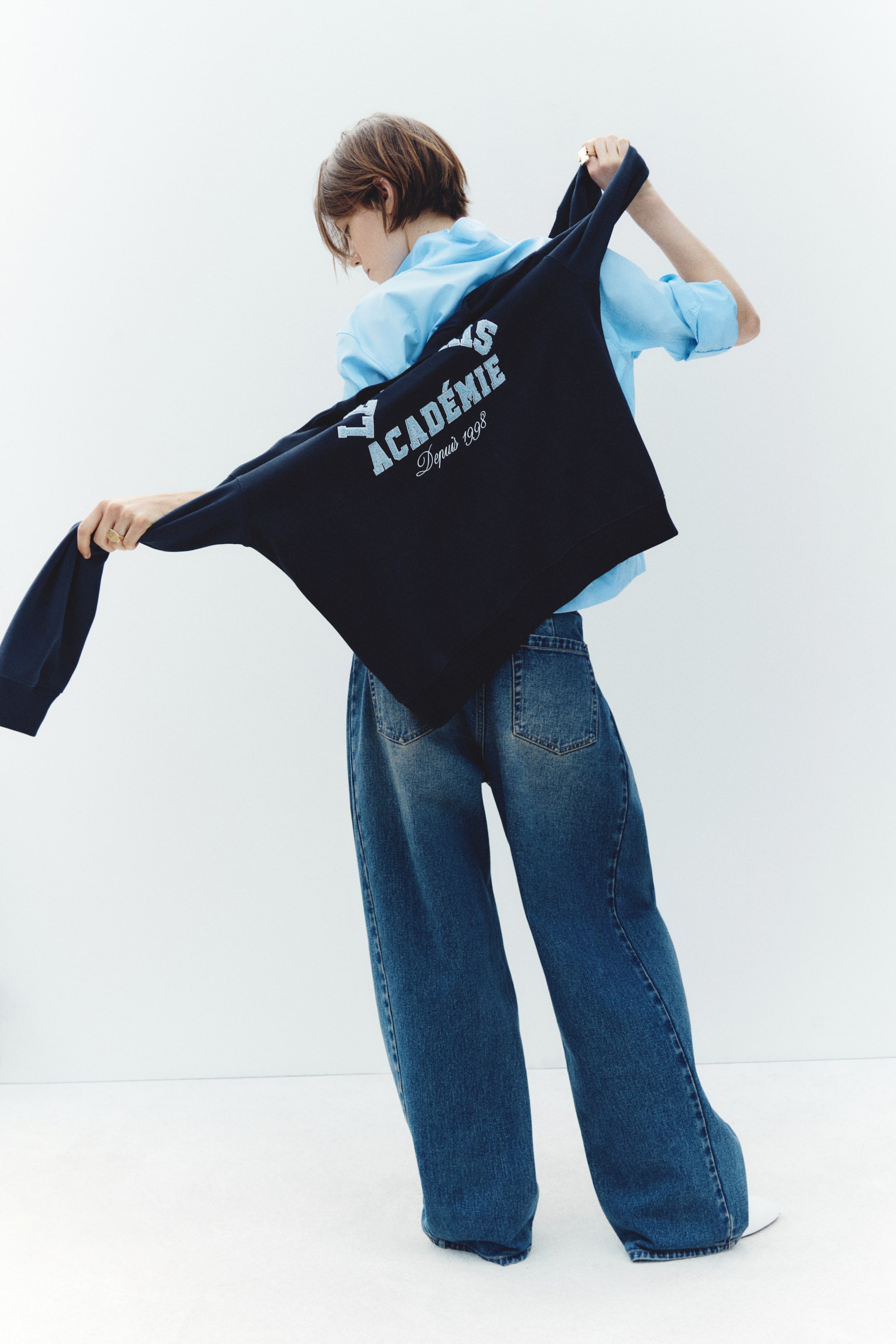 Sweatshirt with Text Motif