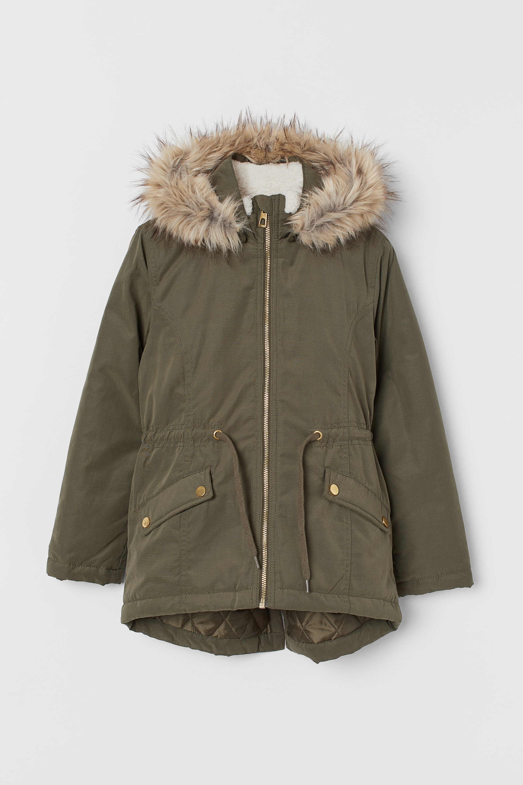 Padded parka - Khaki green - Kids | H&M GB