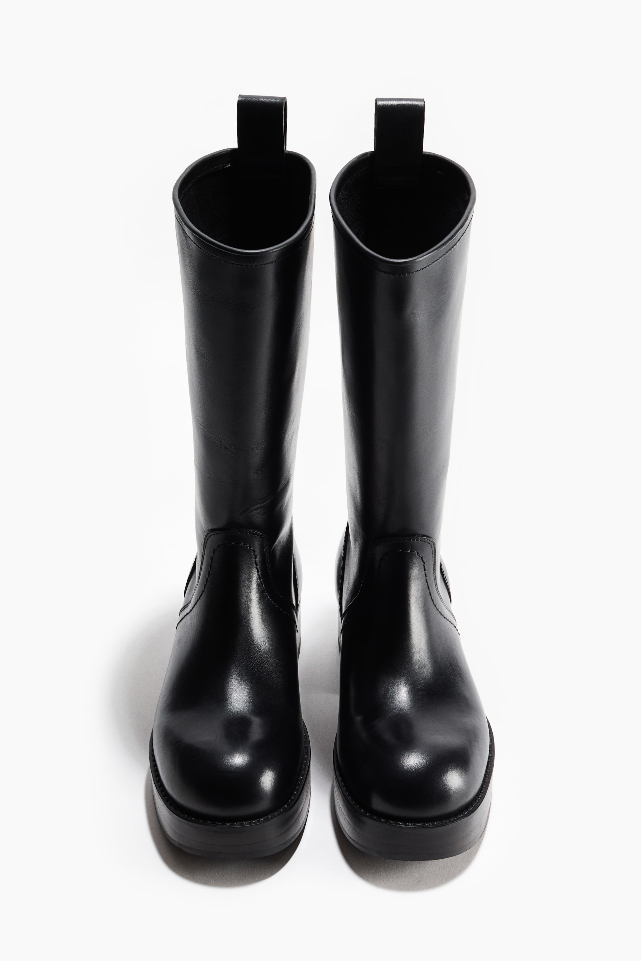 Bottes en cuir de hauteur mi-mollet
