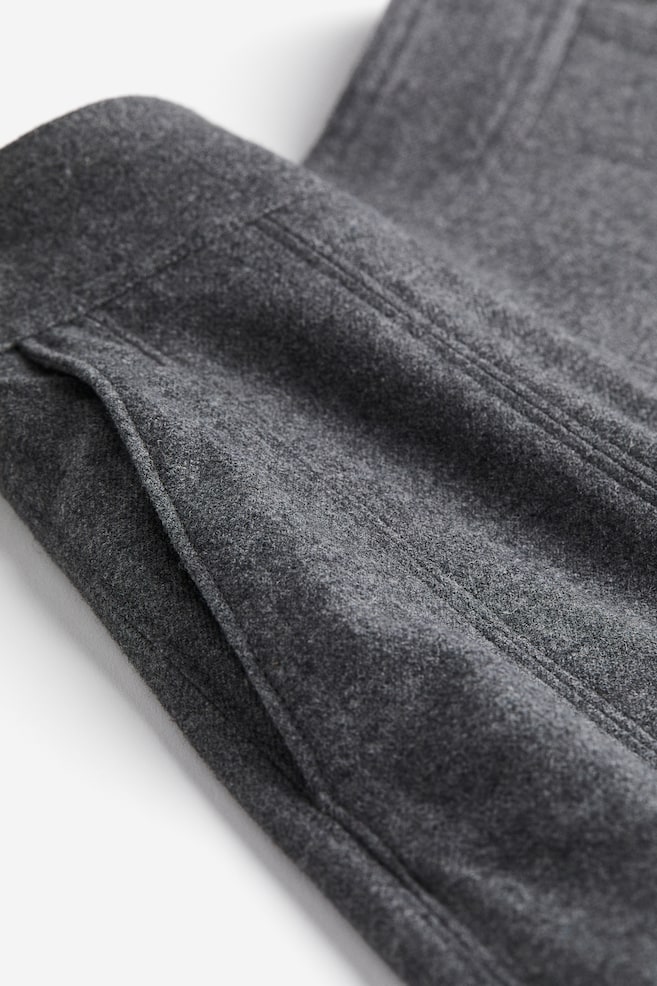 Flared wool-blend skirt - Dark grey marl - 3
