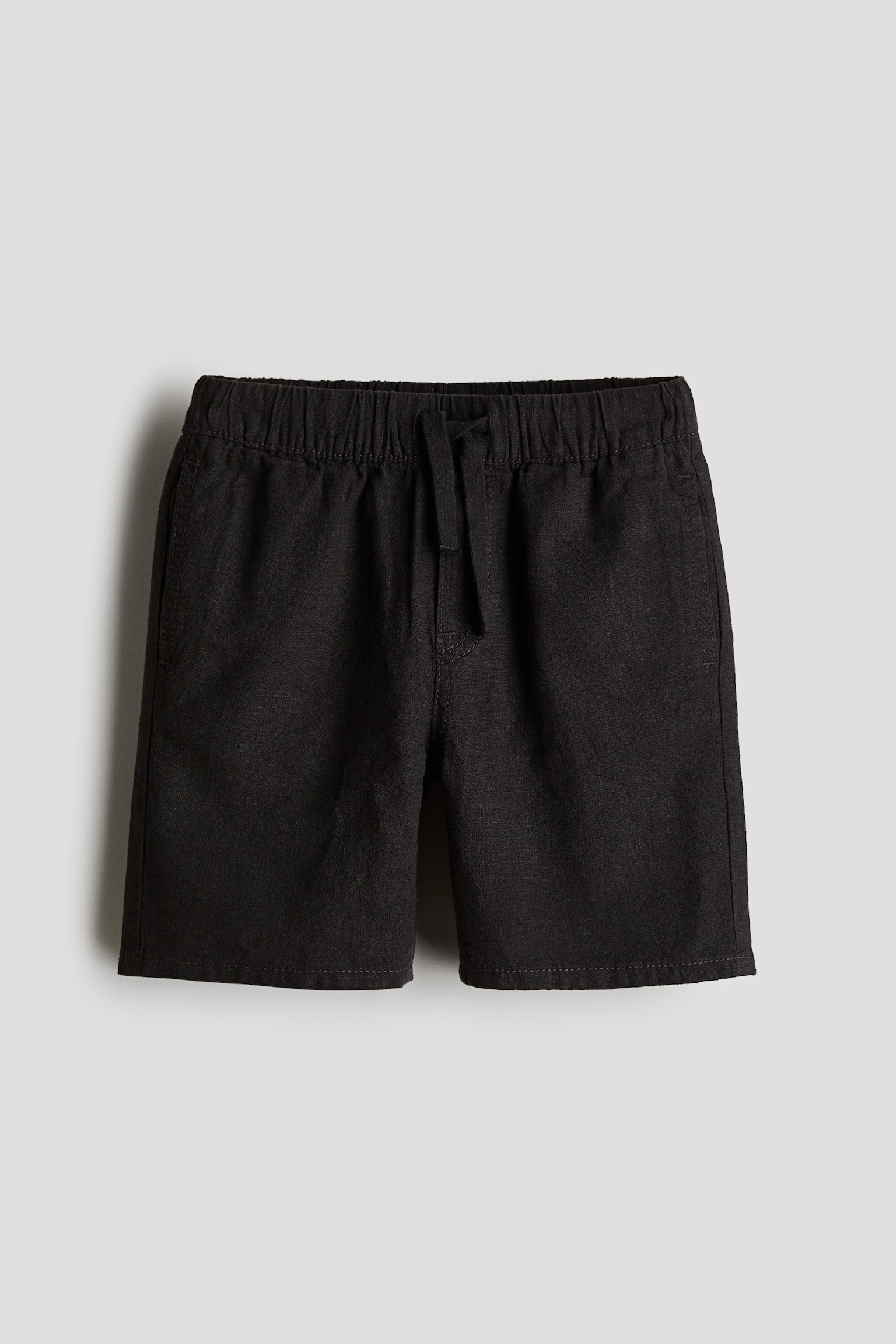 Linen-blend pull-on shorts - Charcoal/Brown/Navy blue/Green/Light beige - 1