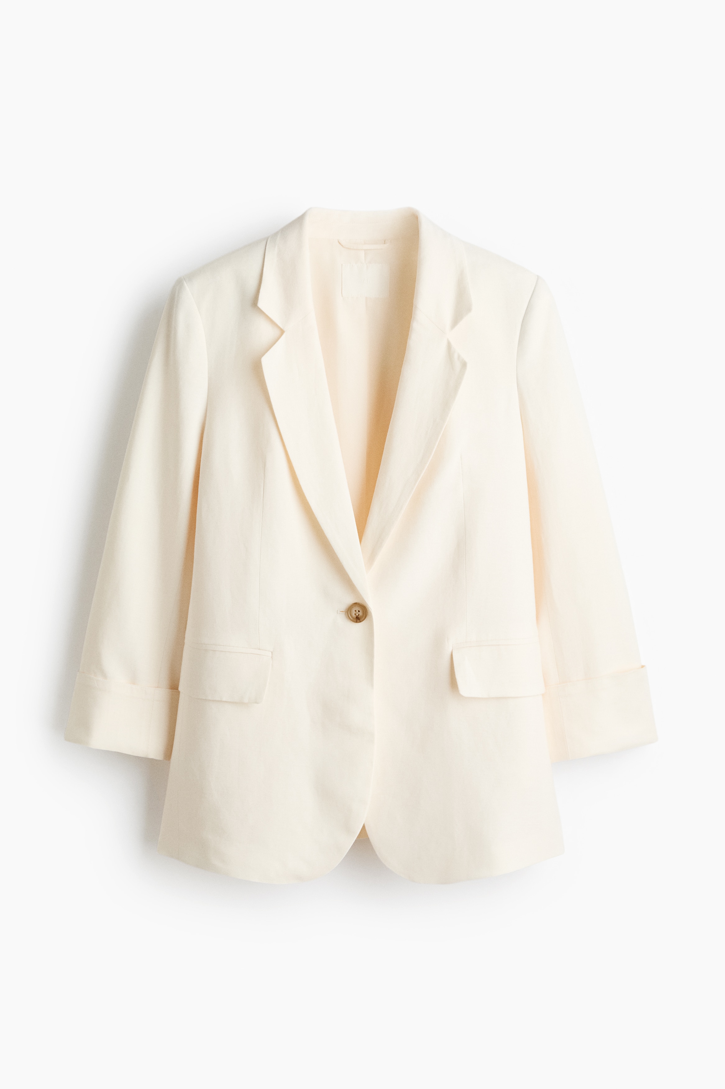 Blazer en mezcla de lino - Crema/Morado ciruela