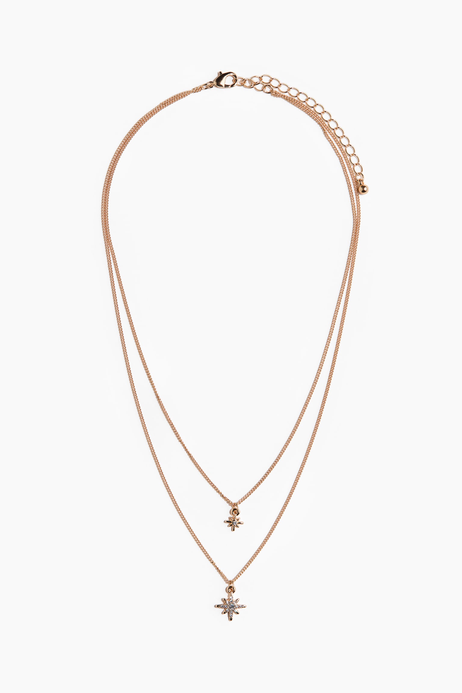 Double-Strand Pendant Necklace - Gold-colored - 1