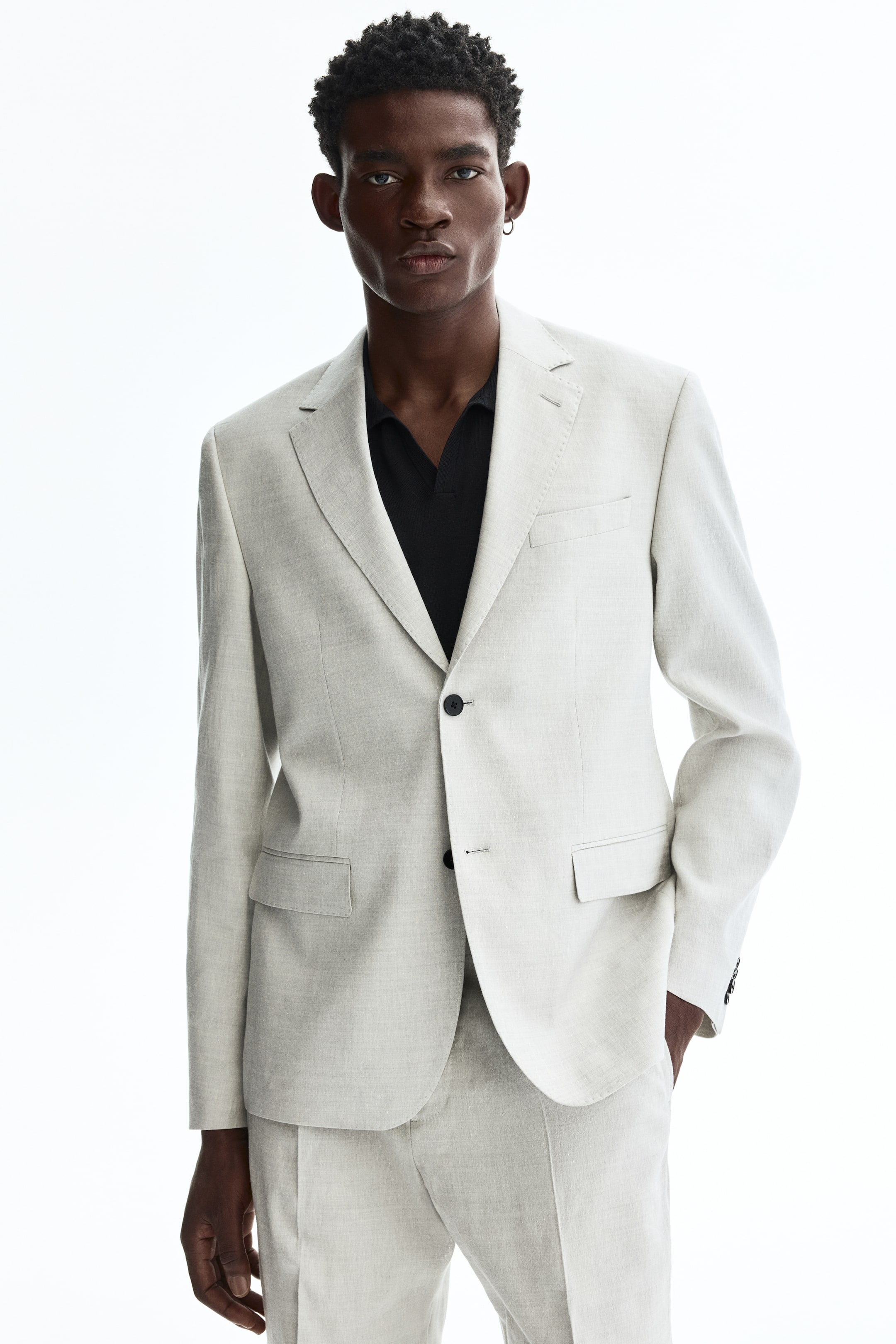 Regular-Fit Linen-Blend Jacket