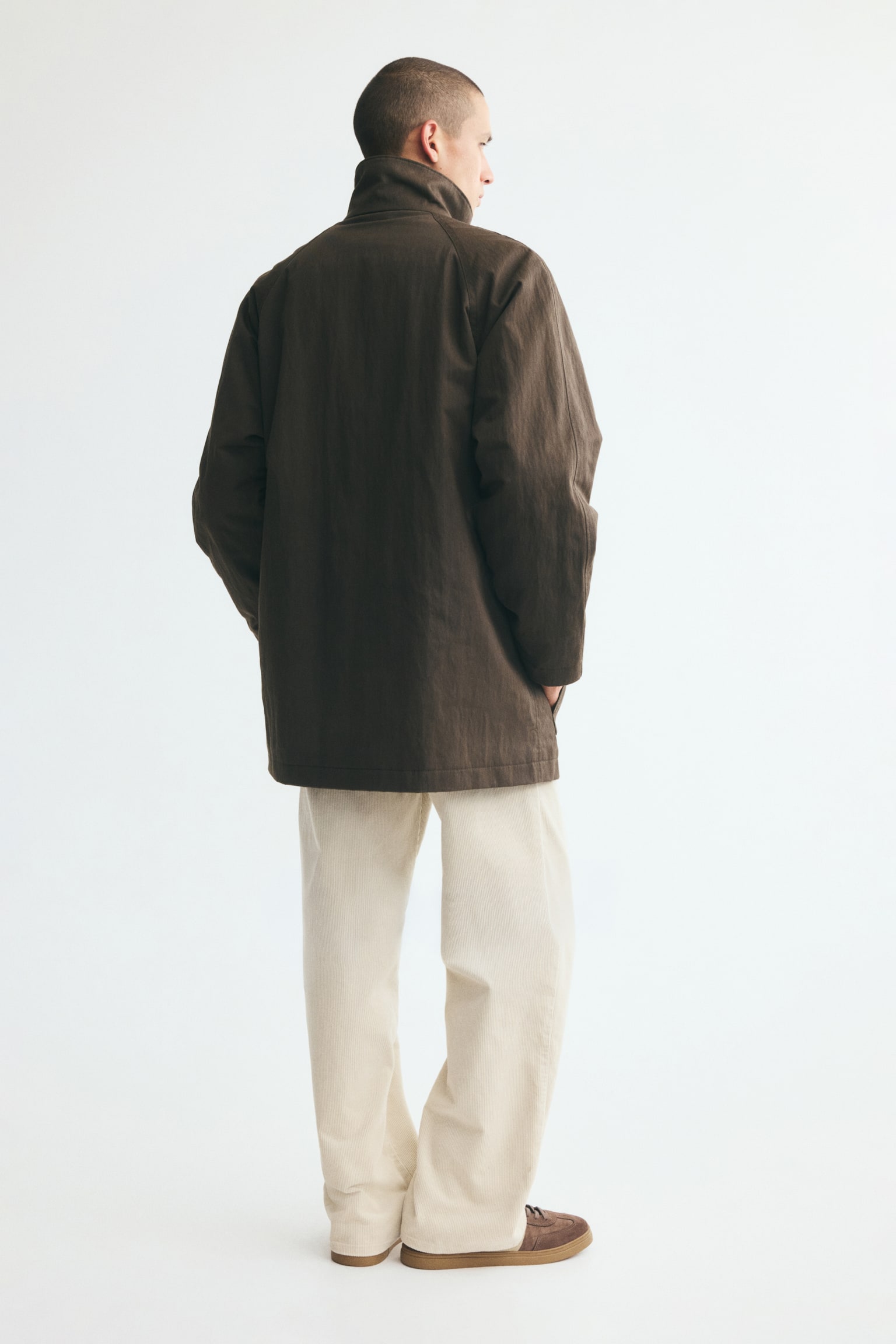Мужская куртка H&M Twill, цвет: Тёмный хаки зелёный — фото 5