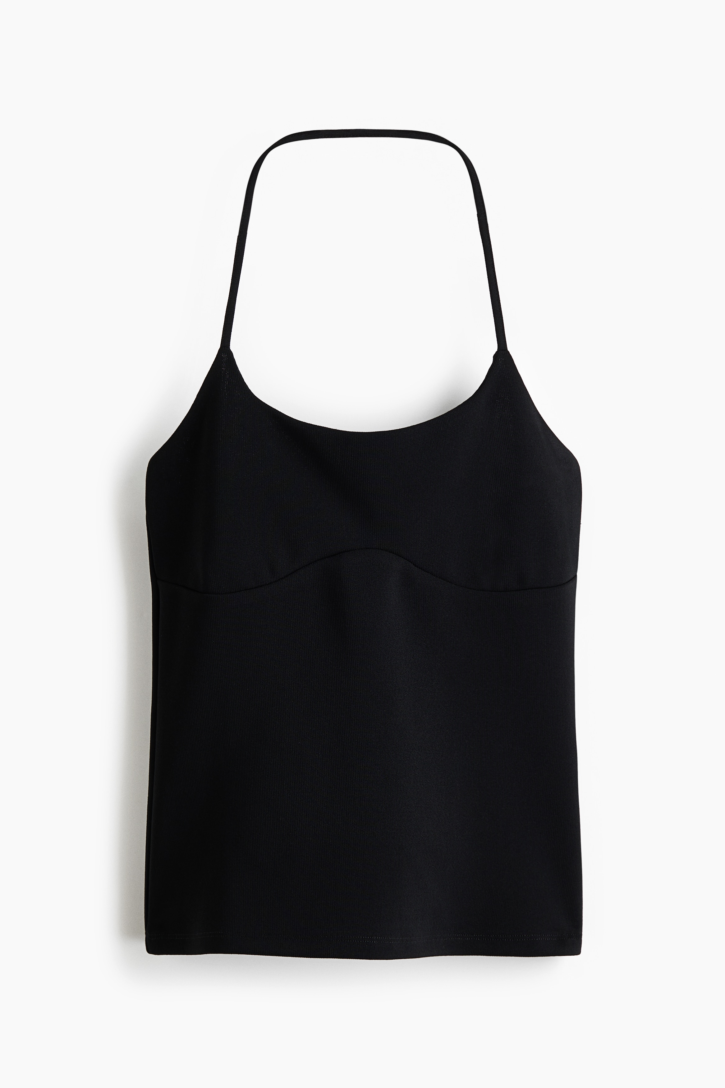 Top halter de punto - Negro/Amarillo/Marfil