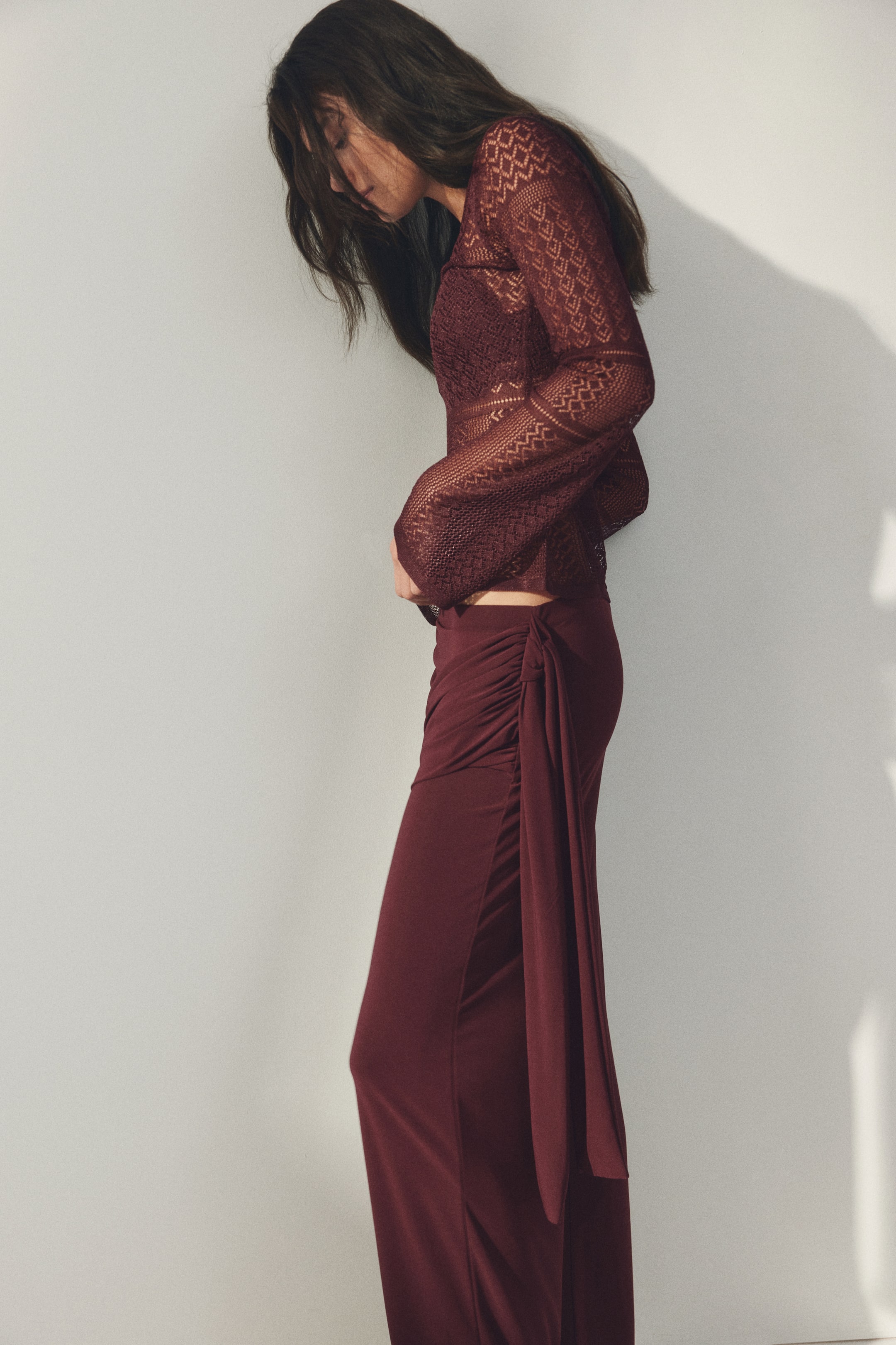 Pantalon en jersey à effet drapé
