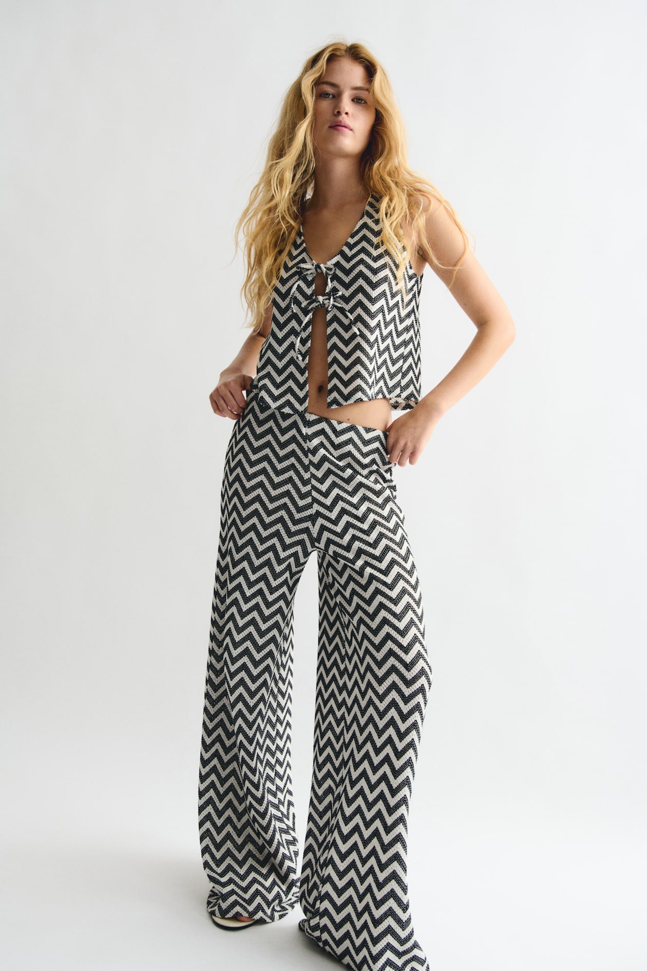 Wide-Leg Jacquard-Knit Pants - image 2
