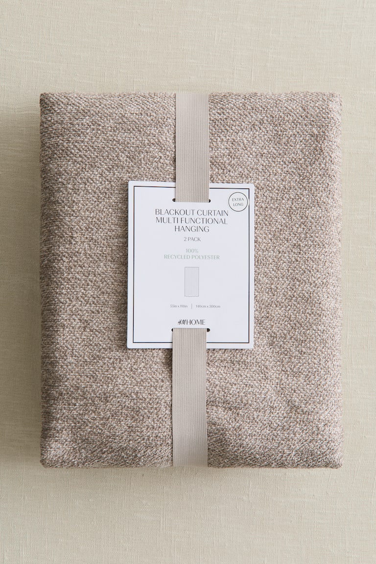 Lot de 2 rideaux occultants en bouclette