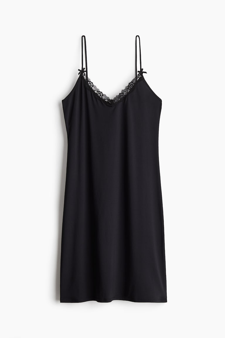 Women's Black Lace-Trimmed Nightgown | H&M US