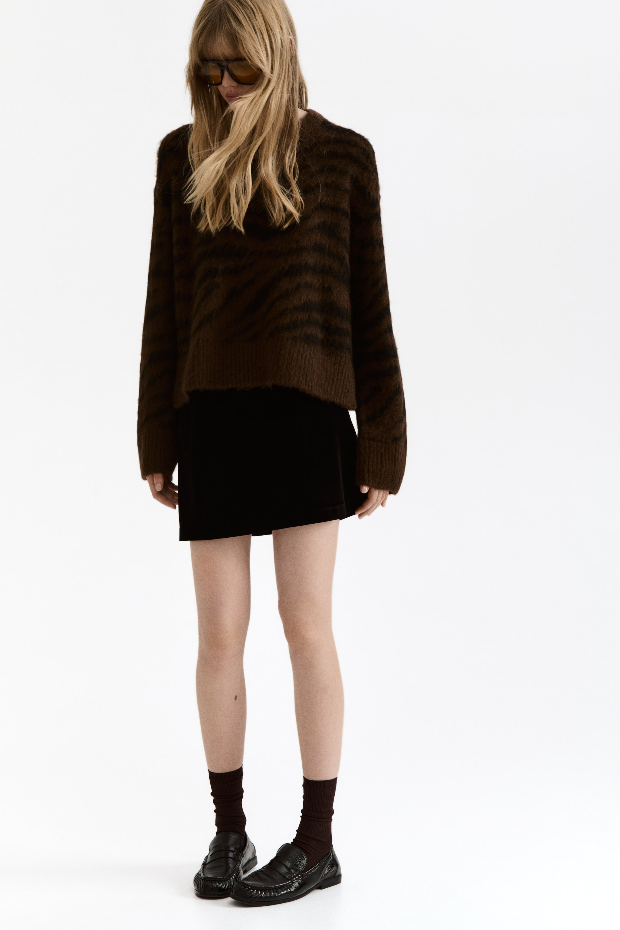 View larger image: Soft-knit jumper - Brown/Zebra print - Ladies | H&M 2