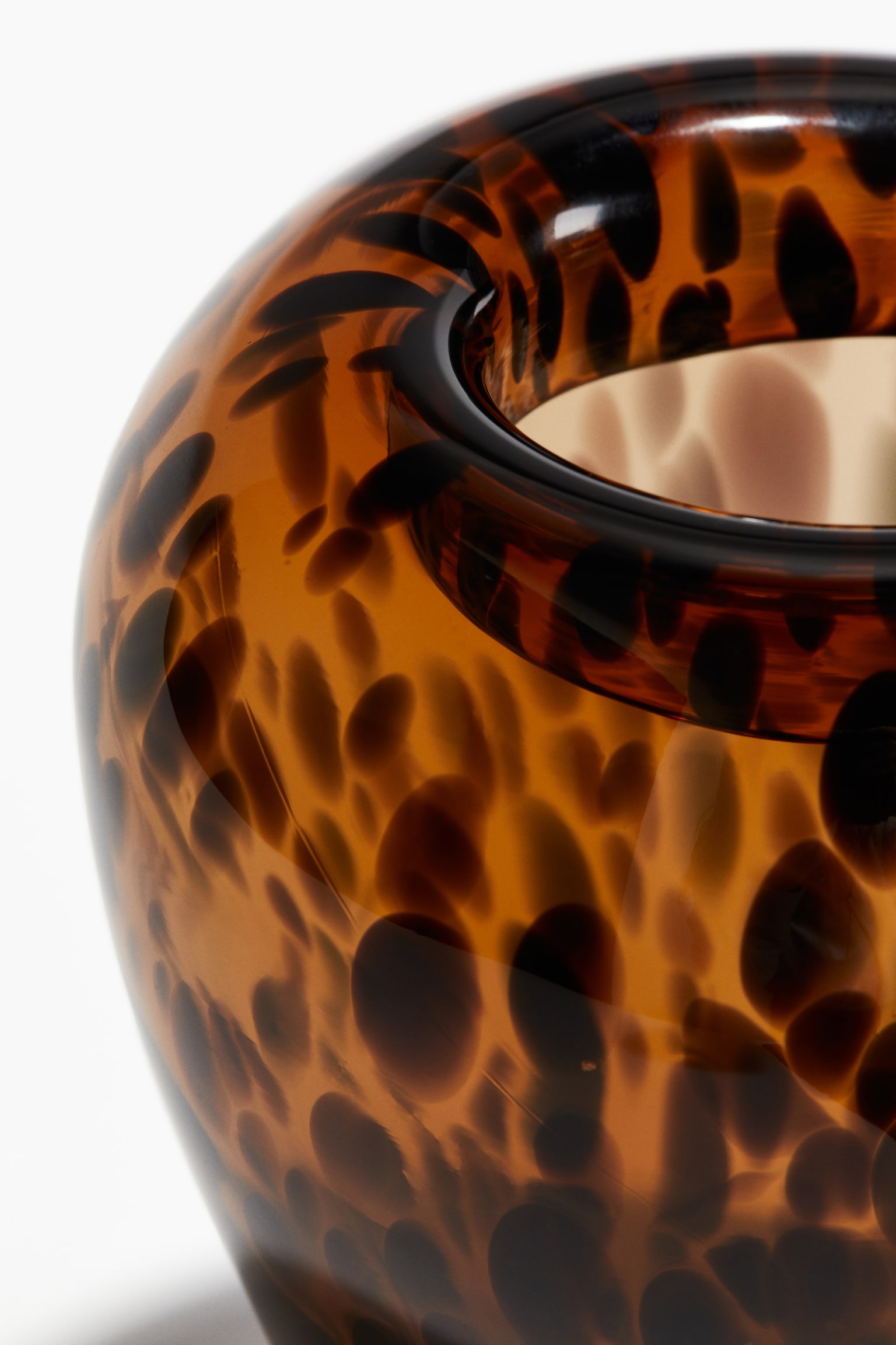 Small glass vase - Brown/Leopard print - 3