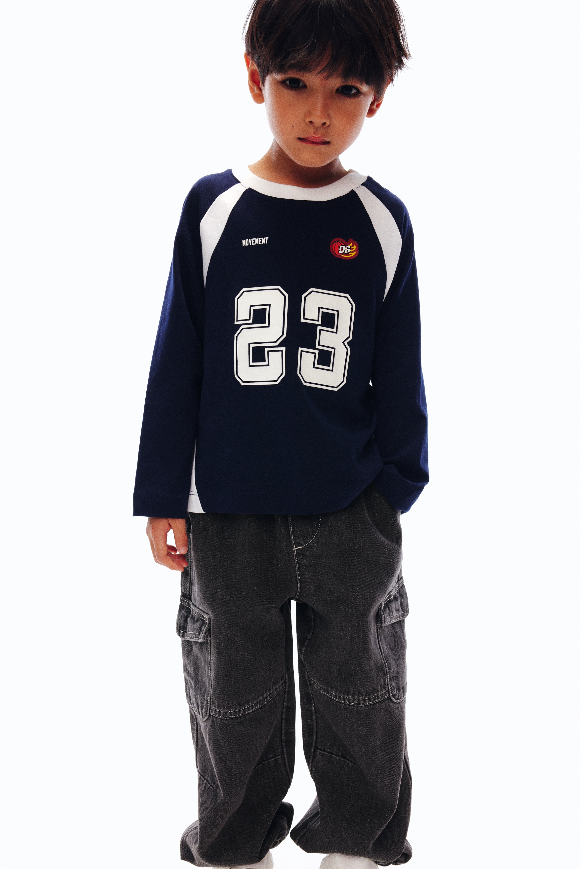 H & M - カーゴスタイル デニムジョガーパンツ - ブラック