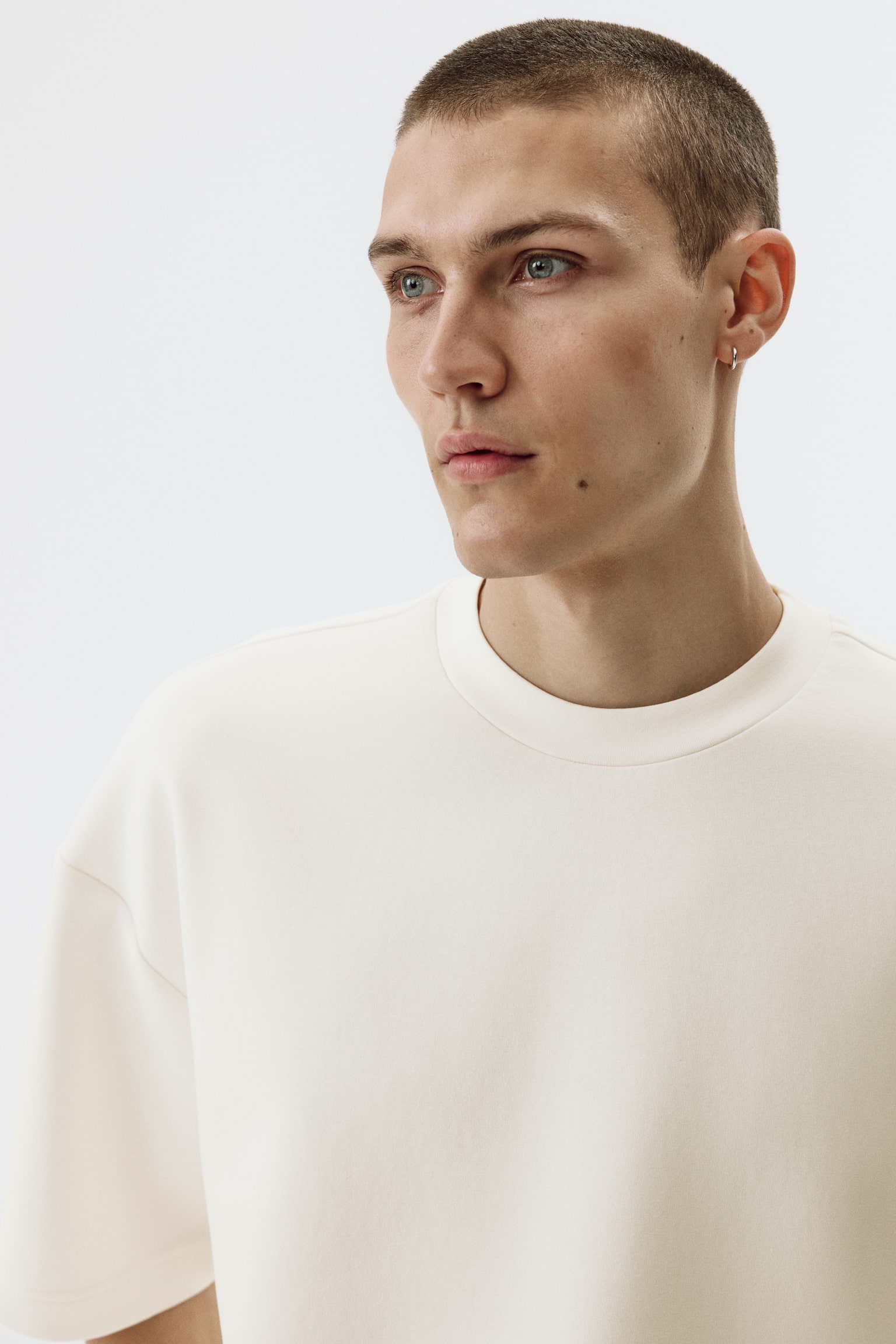 Oversized Fit Scuba T-shirt - Cream/Light grey marl/Light dusty green/Dark khaki green - 7