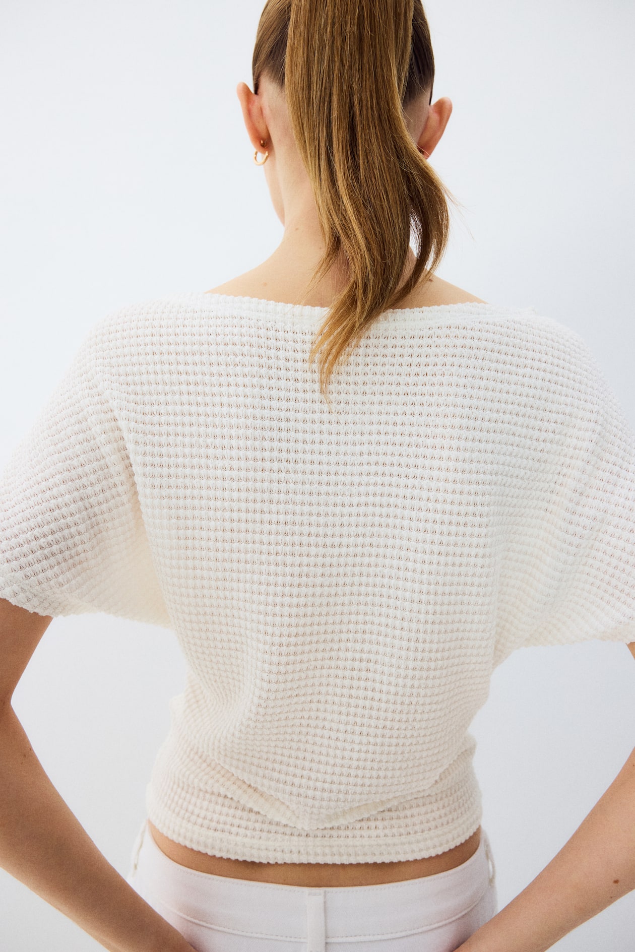 Batwing-Sleeved Jersey Top - image 2