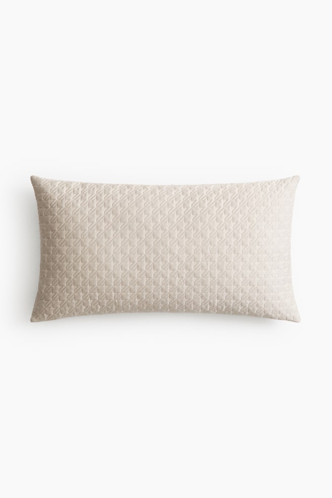 Quilted Cushion Cover - Light taupe/Taupe - 1