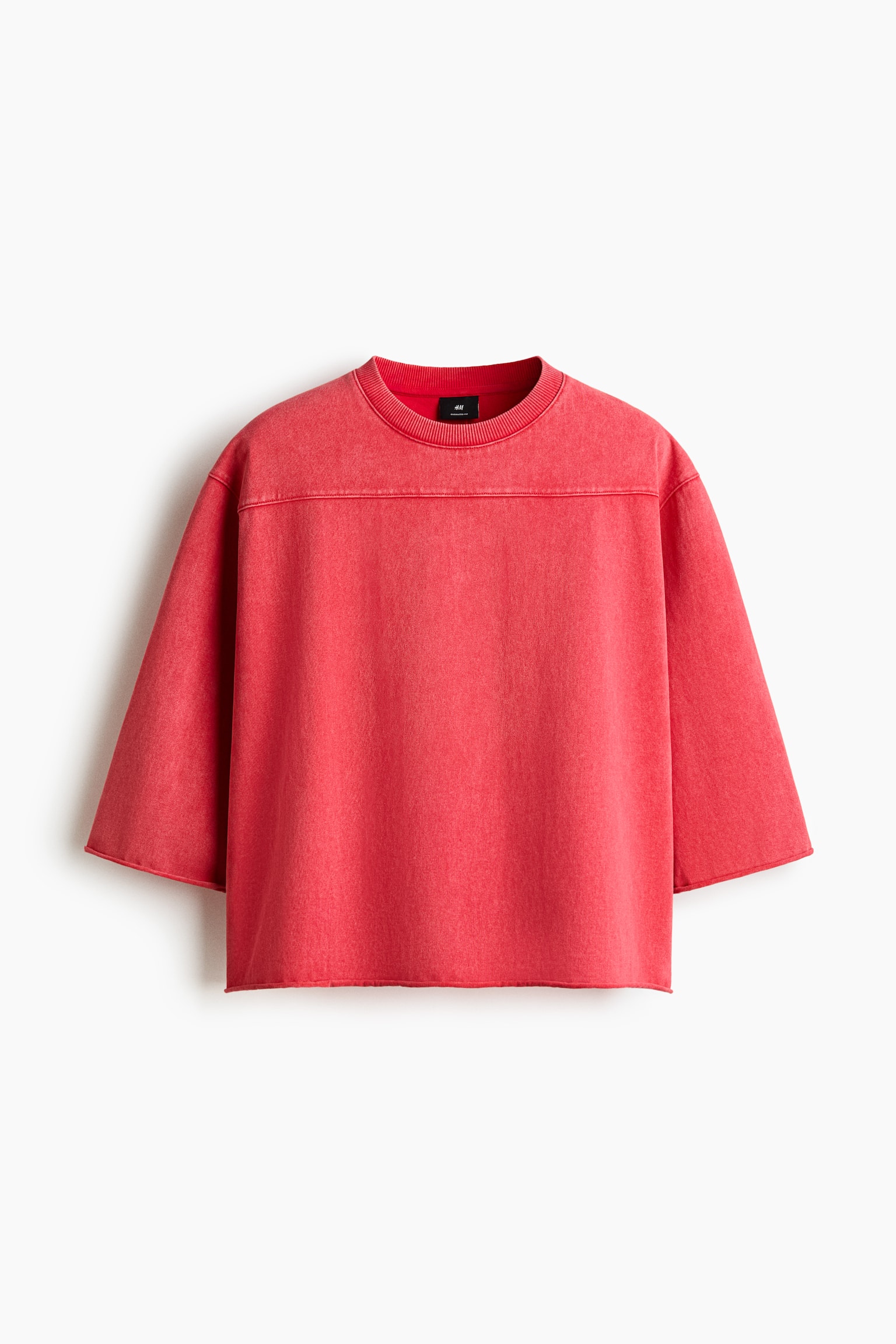 Oversized Boxy T-Shirt - Light red/White/Black