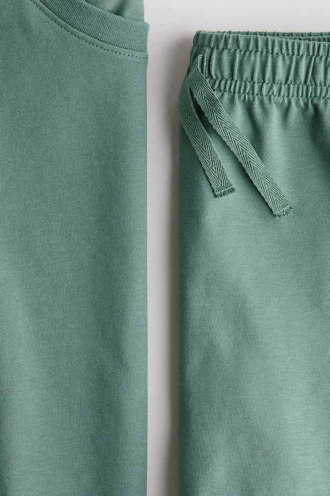 2-Piece T-Shirt and Shorts Set - Dusty green/Navy blue/Light blue - 2