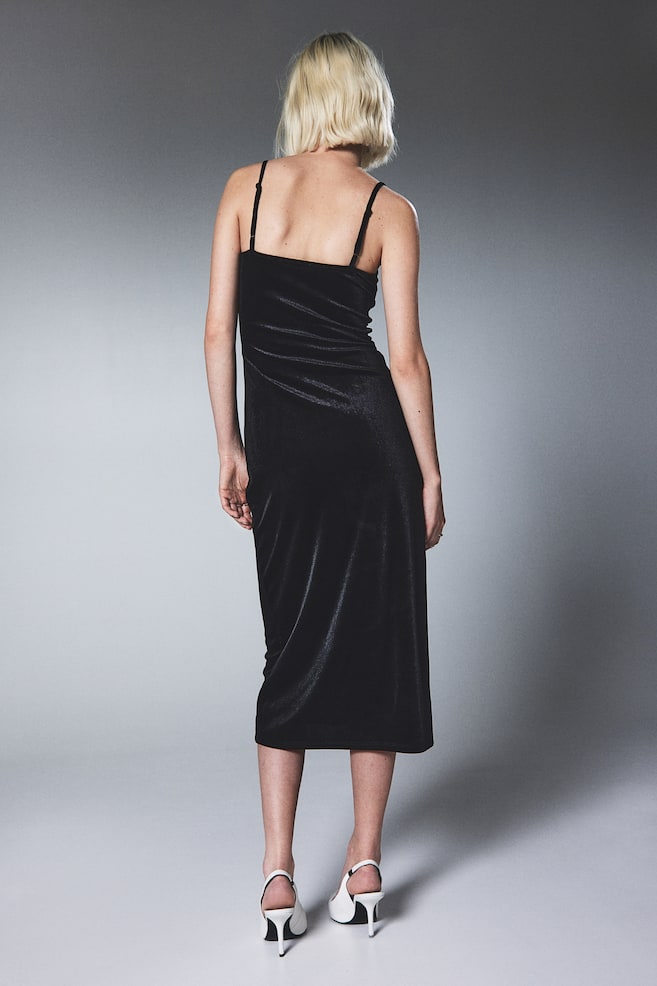 Sleeveless Bodycon Dress - Black/Black - 7