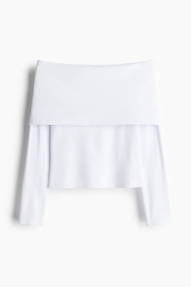 Off-the-shouldersporttop - Wit - 1
