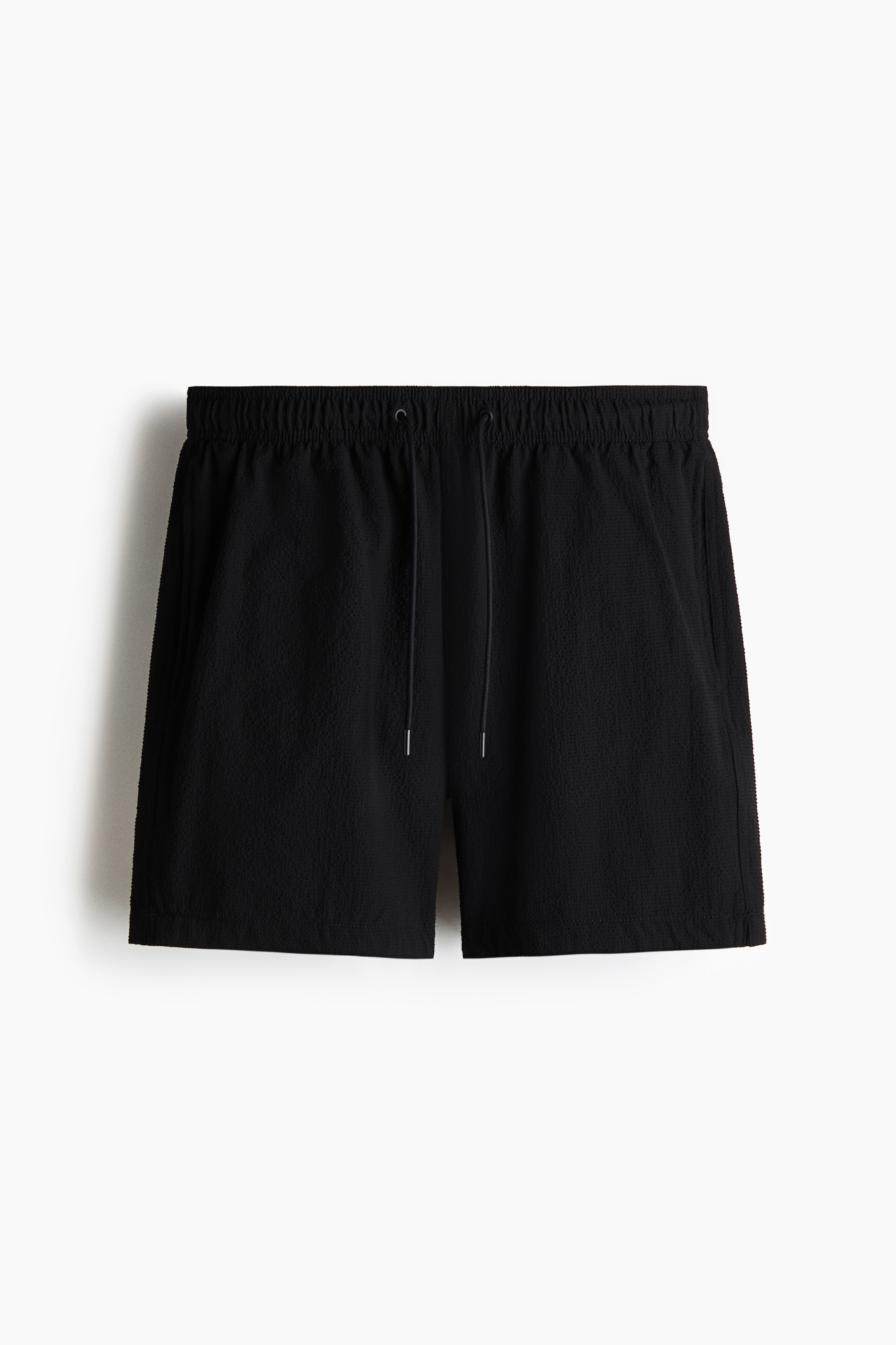 Textured Swim Shorts - Black/Dark red/Light beige