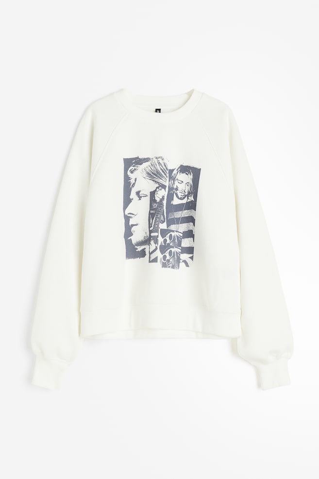 Sweatshirt med tryk - Creme/Kurt Cobain/Lys beige/Katten Felix/Creme/The British Museum/Lysegrå/Slipknot/Grå/Nirvana/Mørkegrå/Fender - 2