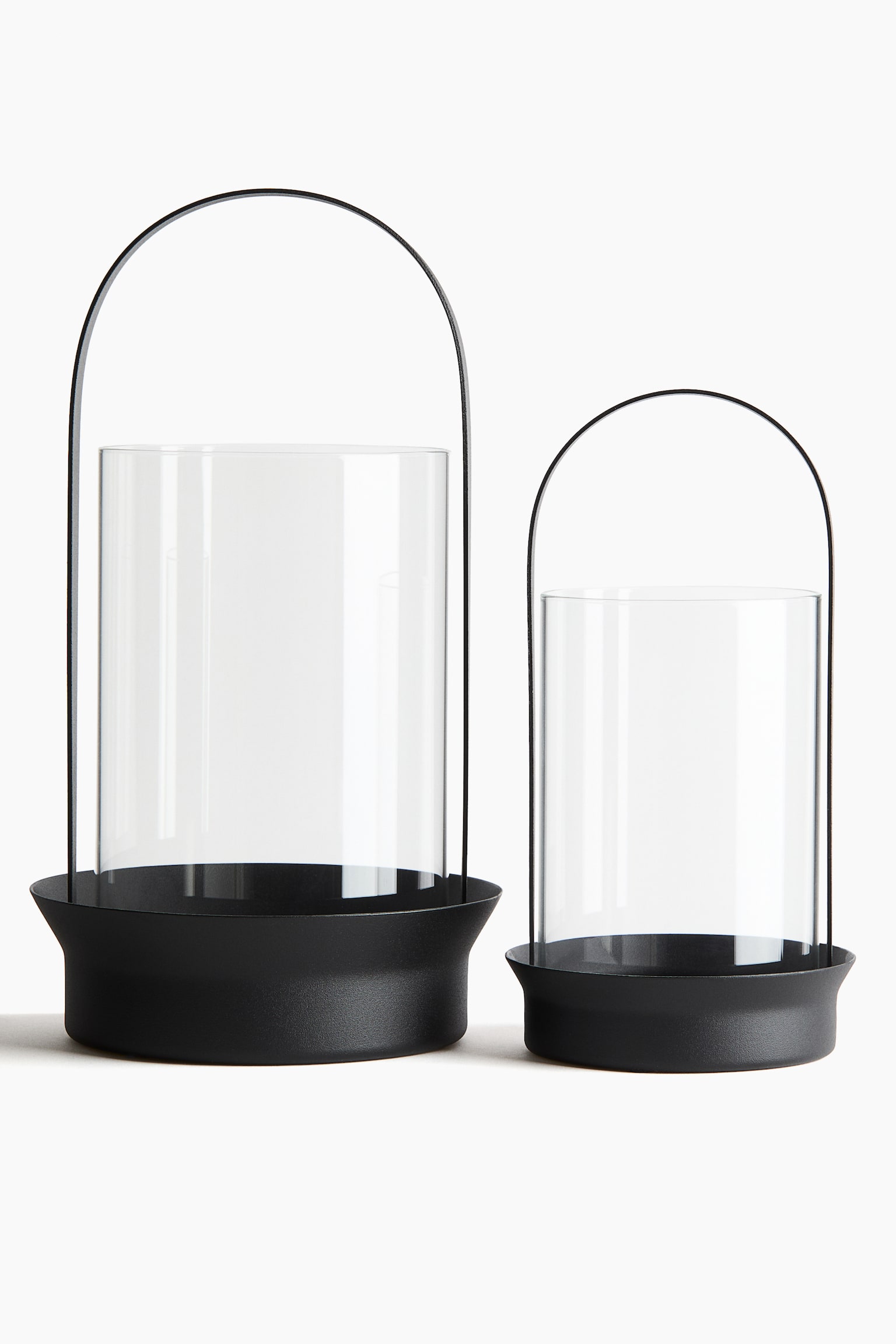 Glass lantern - Black/Light beige - 2