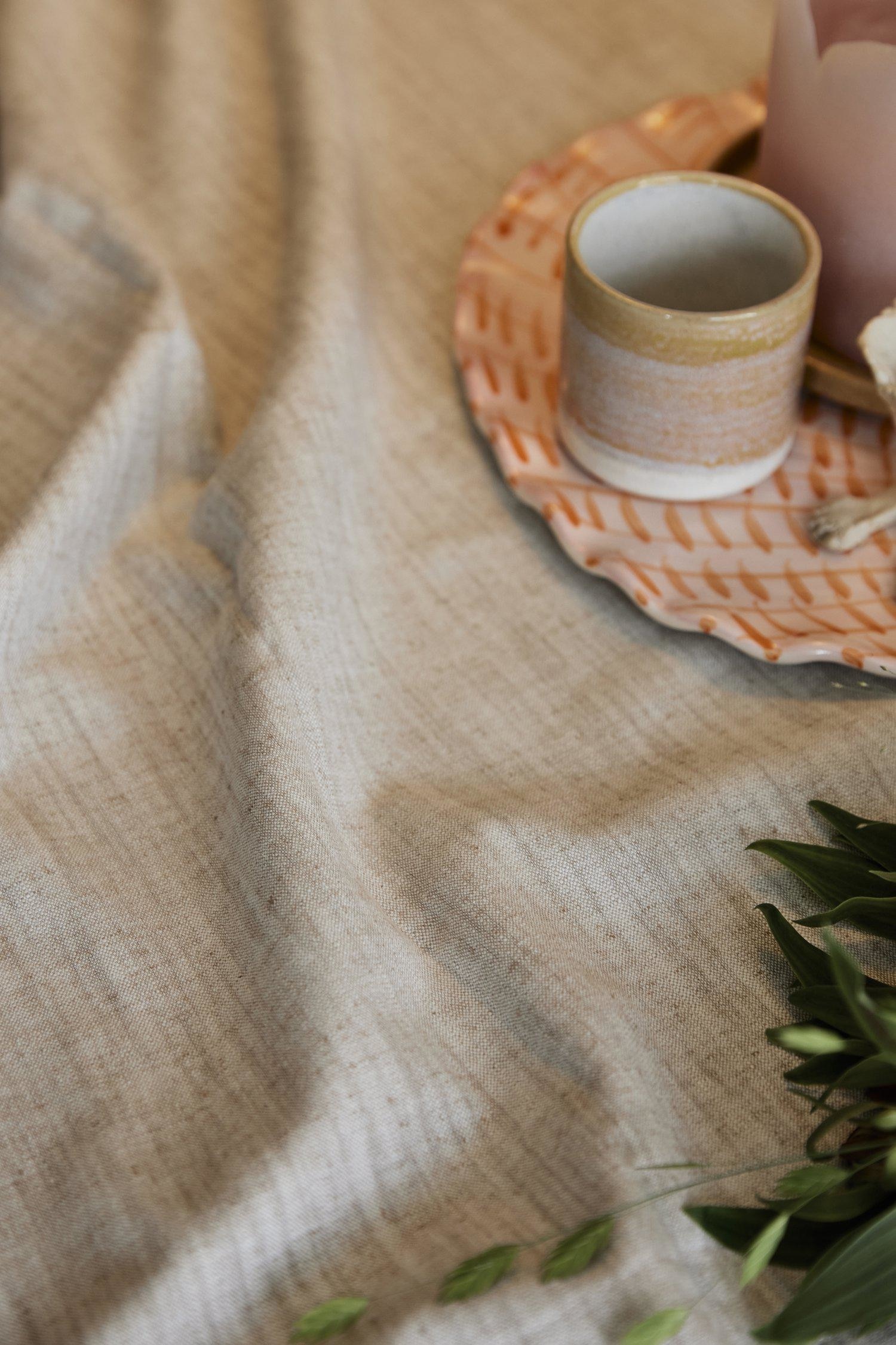 Gaby Pöytäliina - Luonnonvärinen/Harmaa-musta/Beigekeltainen/Vaaleanpunainen