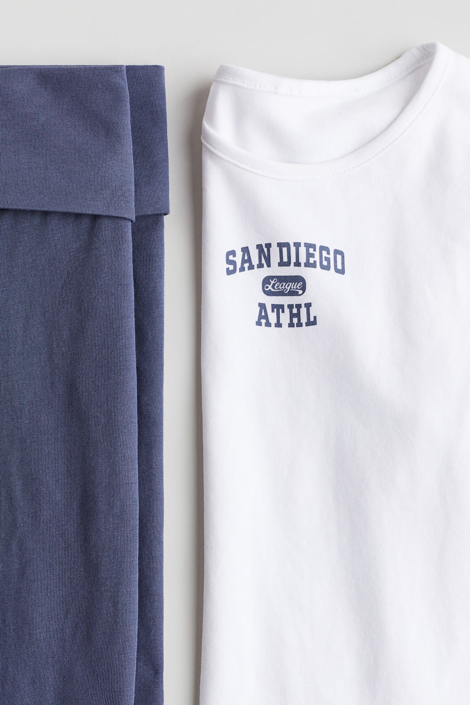 Cotton jersey pyjamas - Steel blue/San Diego/Light grey marl - 2