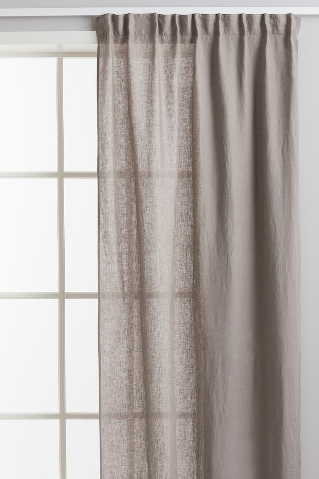 2-pack multiway linen curtains - Greige/Grey/White/Light beige - 1