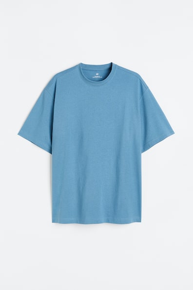 T-Shirt in Loose Fit - Rundausschnitt - Kurzarm - Blau - Men | H&M DE