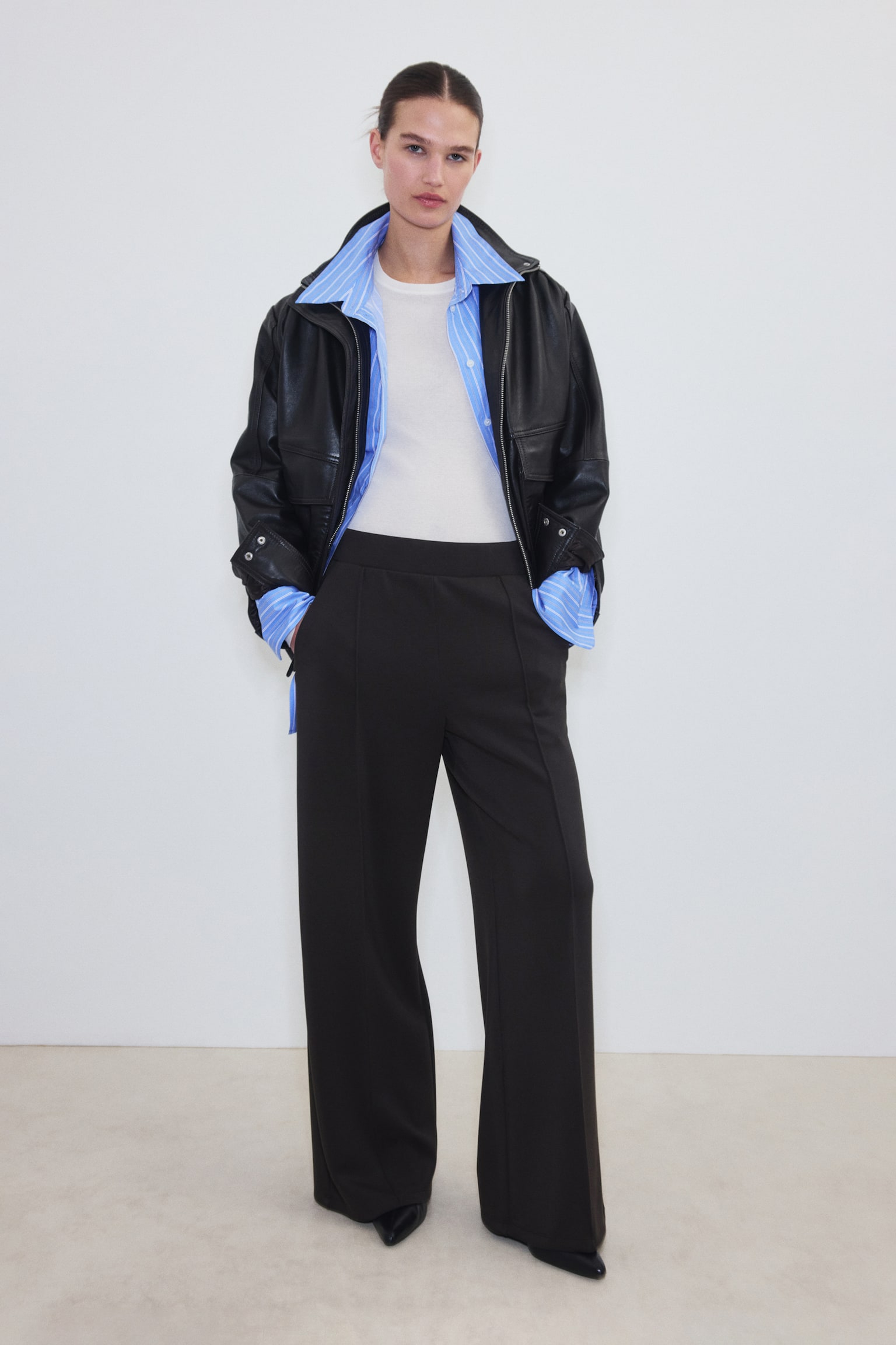 Cooling Relaxed Fit Wide trousers - Dark brown/Black/Light brown - 6