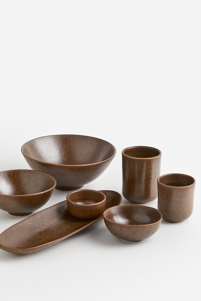 Stoneware cup - Brown/Light grey - 4