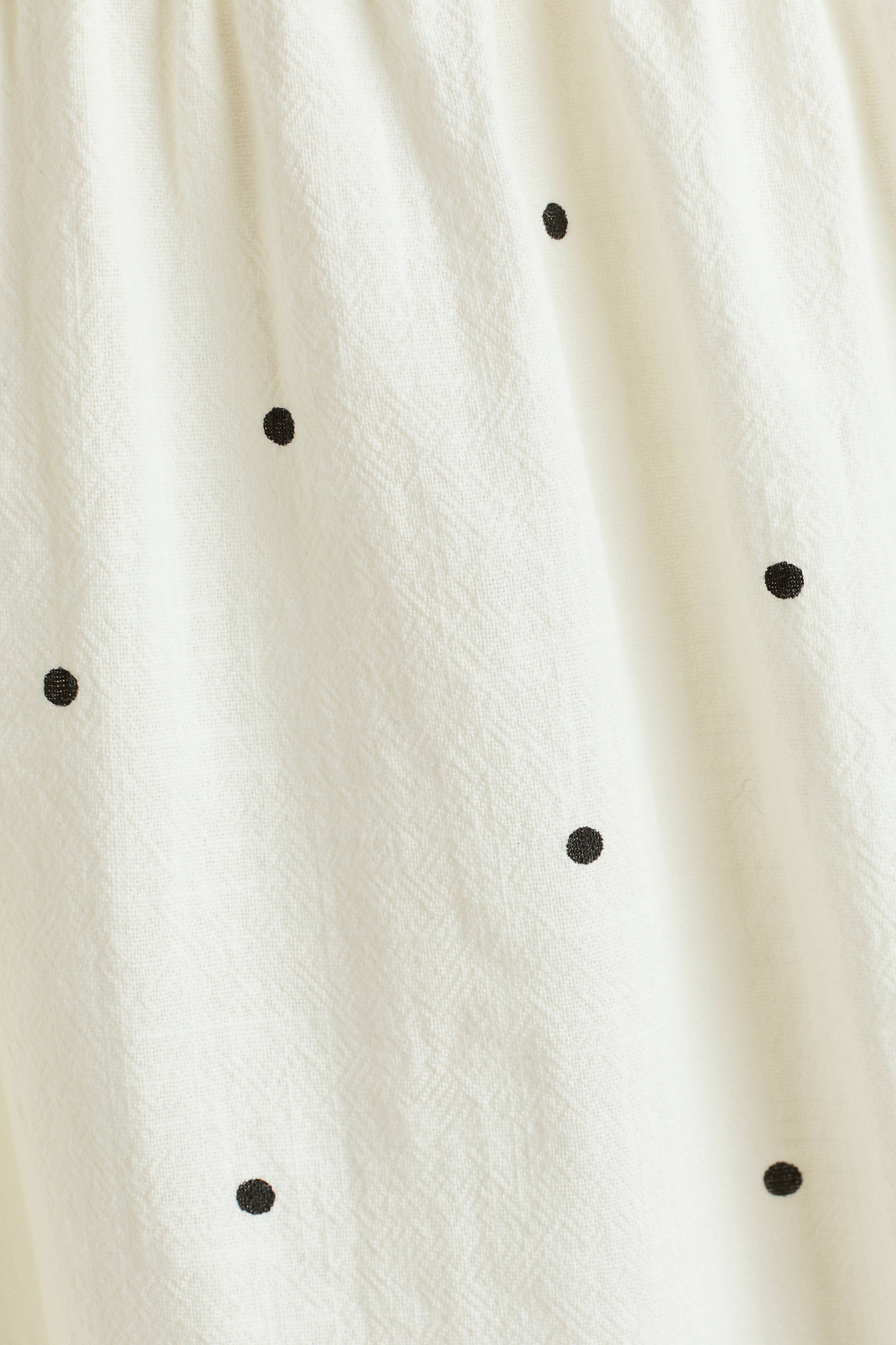 Puff-Sleeved Cotton Dress