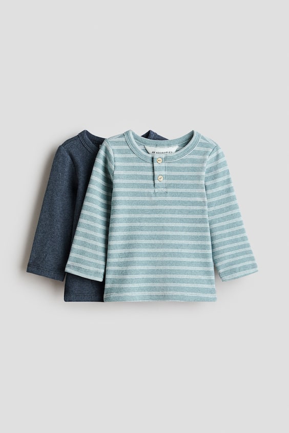 Детские рубашки H&M 2-pack Cotton Henley Shirts
