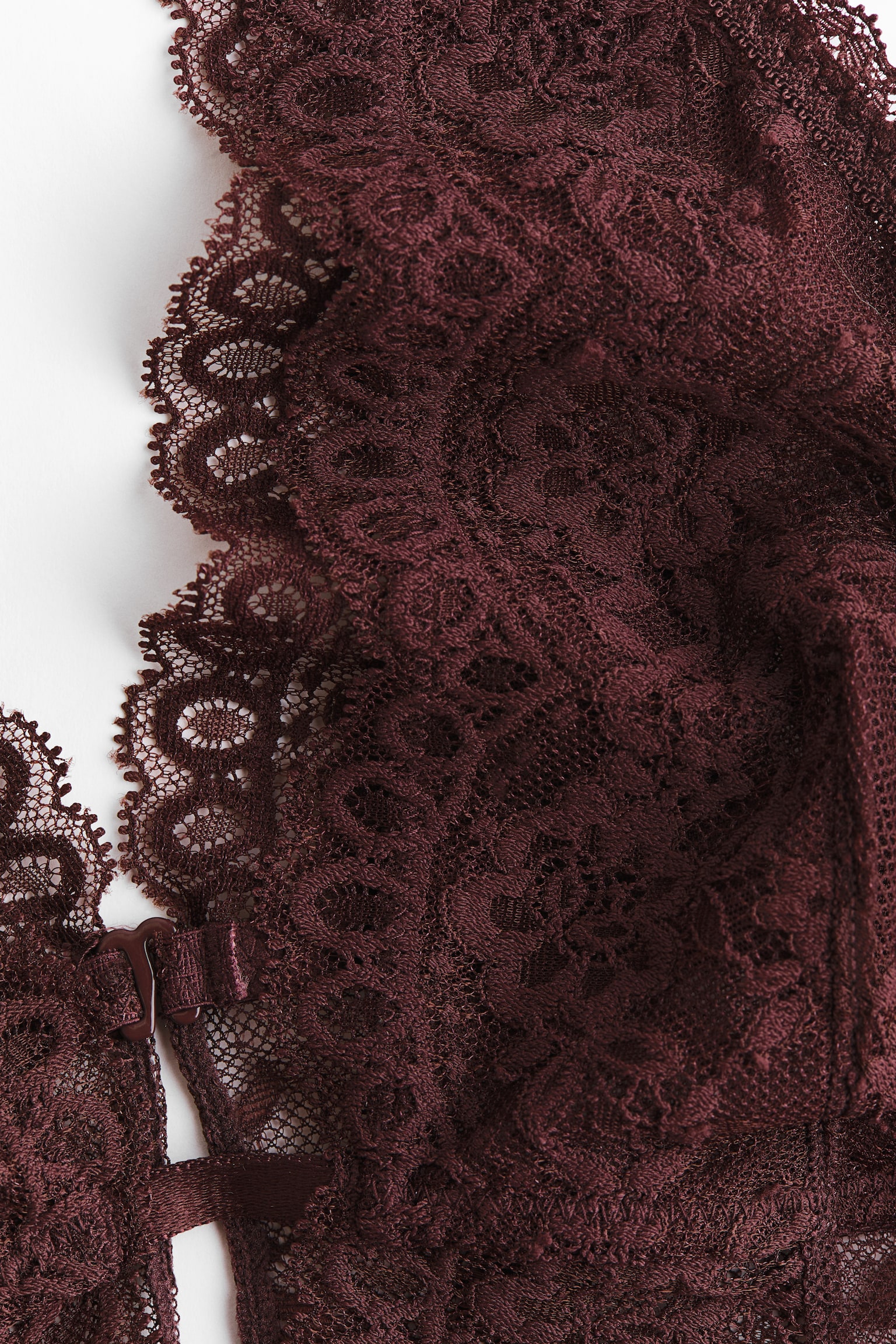 Lace bralette - Dark brown/Cream - 4