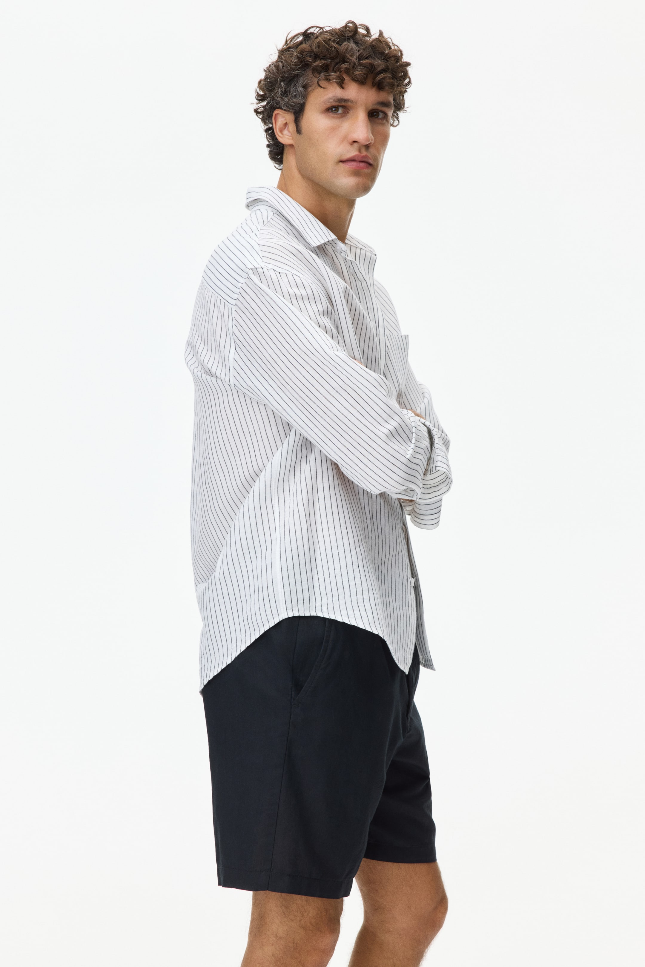 Regular-Fit Linen-Blend Shorts