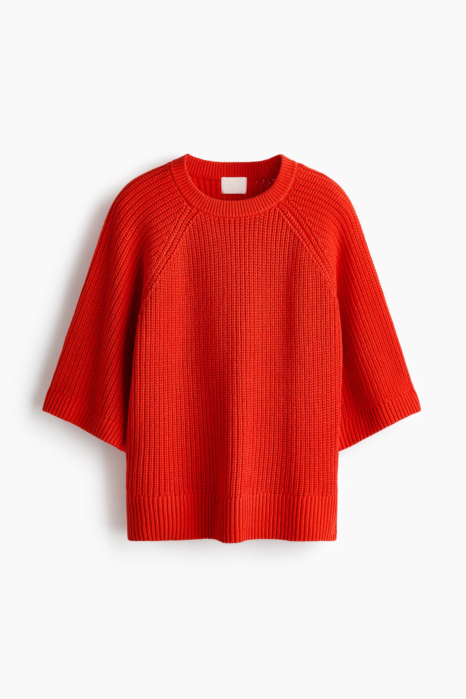 Rib-knit top - Bright red/Navy blue/Beige - 2