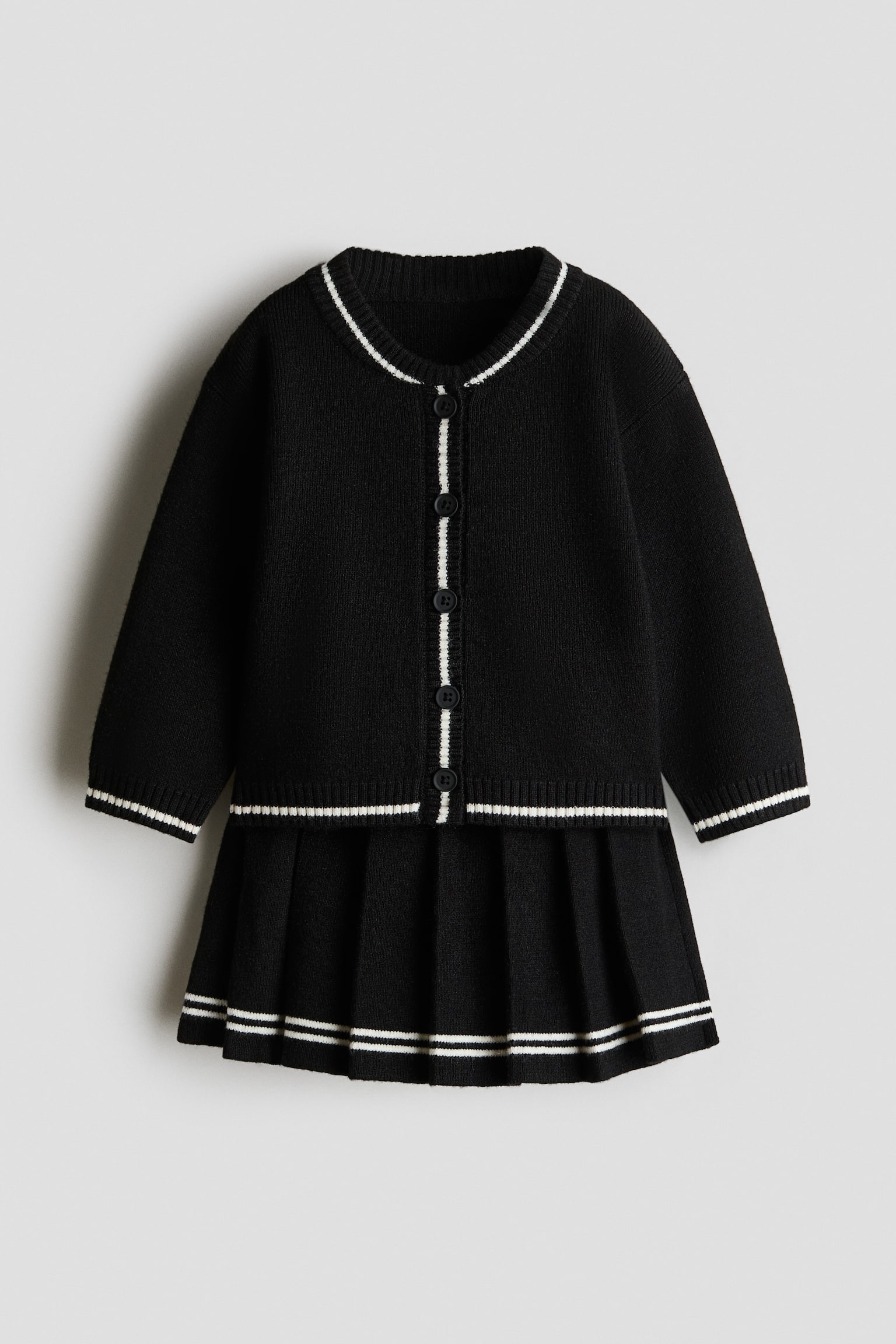 2-piece cardigan and skirt set