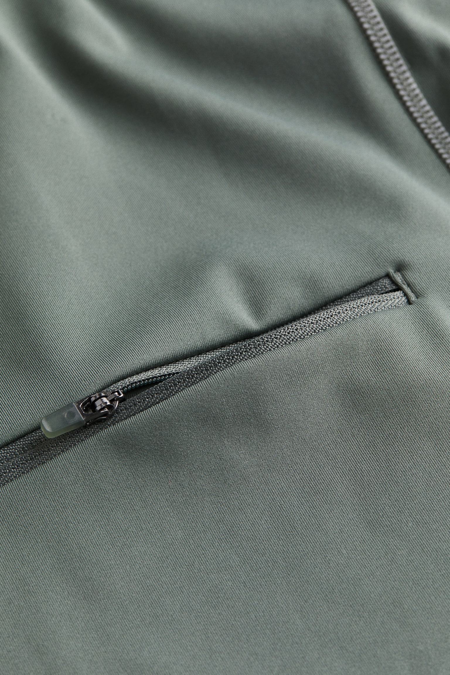 Warm Running Top In DryMove™ - Dark khaki green/Black - 2