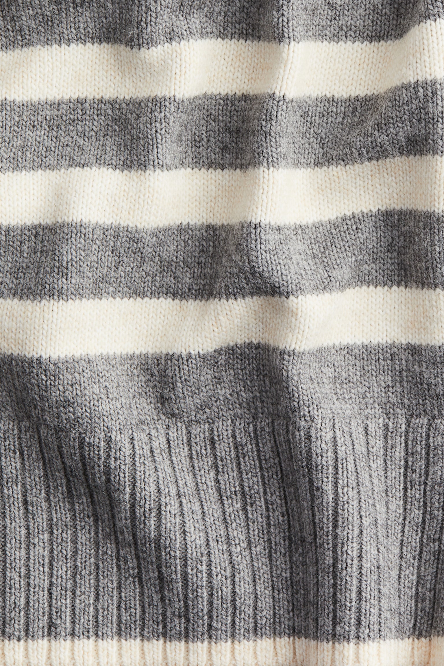 Oversized polo-neck jumper - Grey marl/Striped/Dark khaki green/Red/Light beige marl/Pigeon blue/Grey marl/Natural white/Striped/Cream/Black/Cream striped - 4