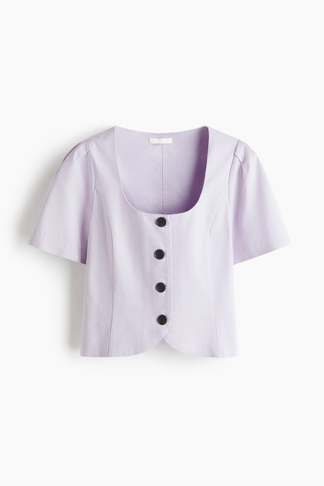 Blouse à encolure dégagée - Violet clair - 1