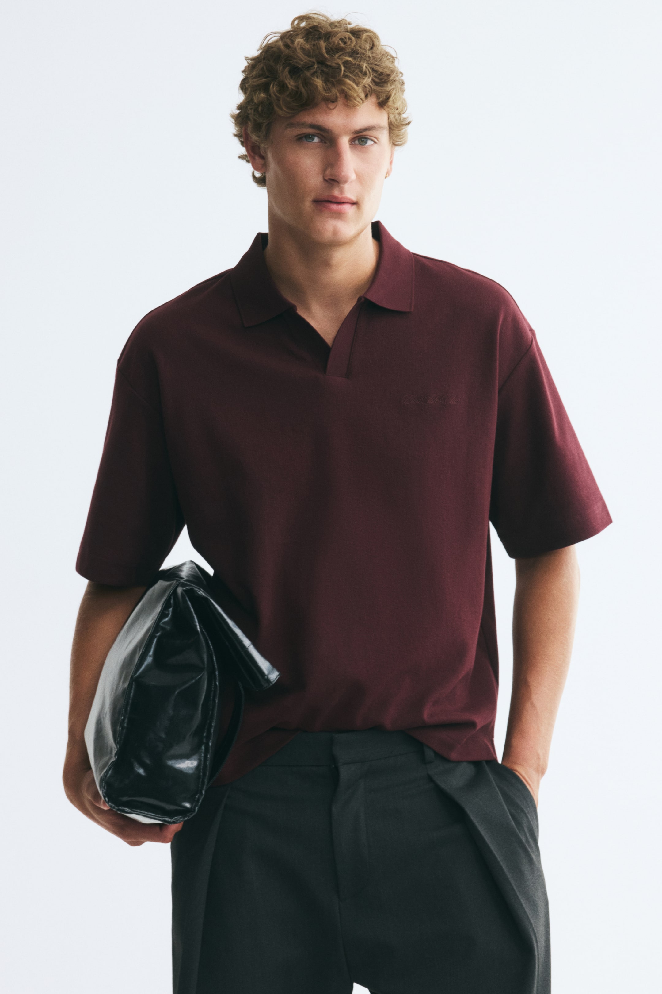 View larger image: Relaxed Fit Polo shirt - Burgundy - Men | H&M IN 1