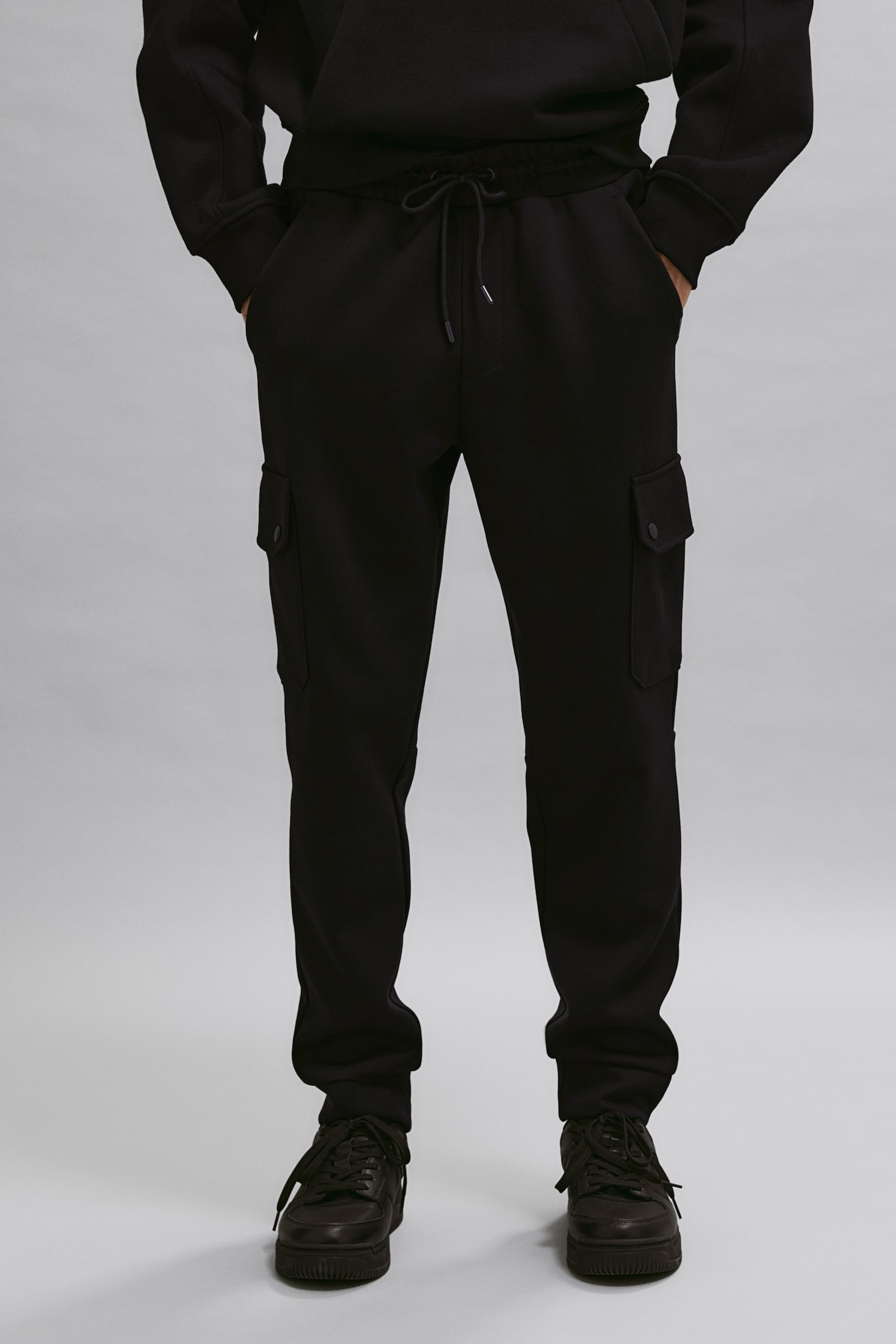 Slim Fit Scuba joggers - Black/Dark green - 4